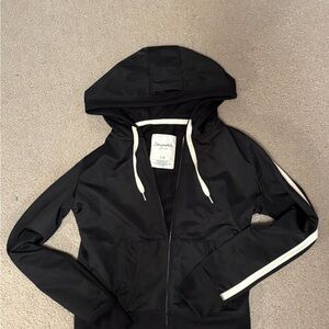 Aeropostale Black Bomber Jacket with Sporty White Details